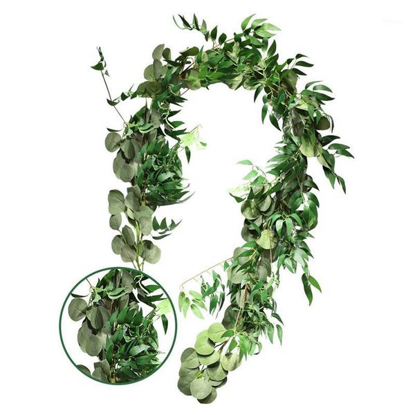 

200cm artificial vine hanging artificial ivy leaf fake green vine for party vivid plants garland green leaf1