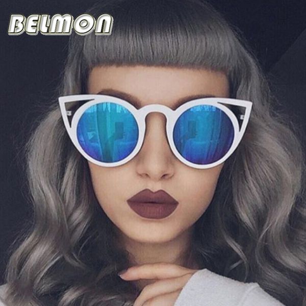 

fashion cat eye sunglasses women brand designer sun glasses for ladies vintage oculos cateye mirror colorful-lens female rs167