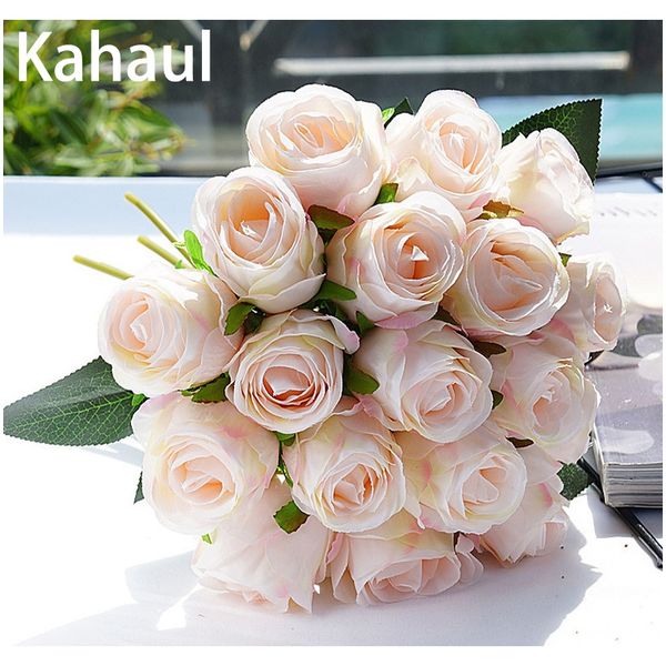 

розовый шелк искусственный цветы розыми букет для дома свадебное украшение пыльная роза поддельник цветок осенний стол декор партии поставки