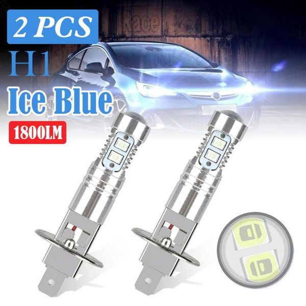 

2pc h1 led car lamp fog driving light bulb headlight 1800lm 8000k ice blue driving bulb car accessories dc 12-24v smd 10 led h1