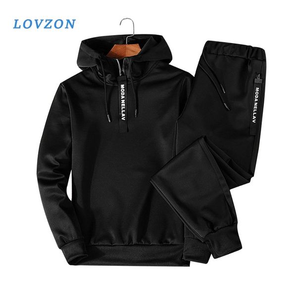 

men's sportswear sets autumn winter hooded thick male casual tracksuit men 2 piece sweatshirt, Gray