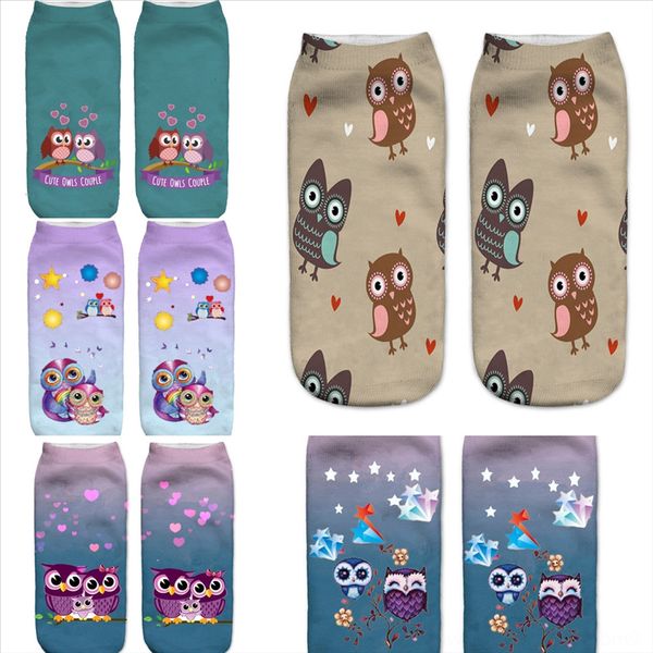 

waqab buygiveawaytotal get size men owl animal print rag sport invisible ankle socks breathable cotton cotton sock, Black