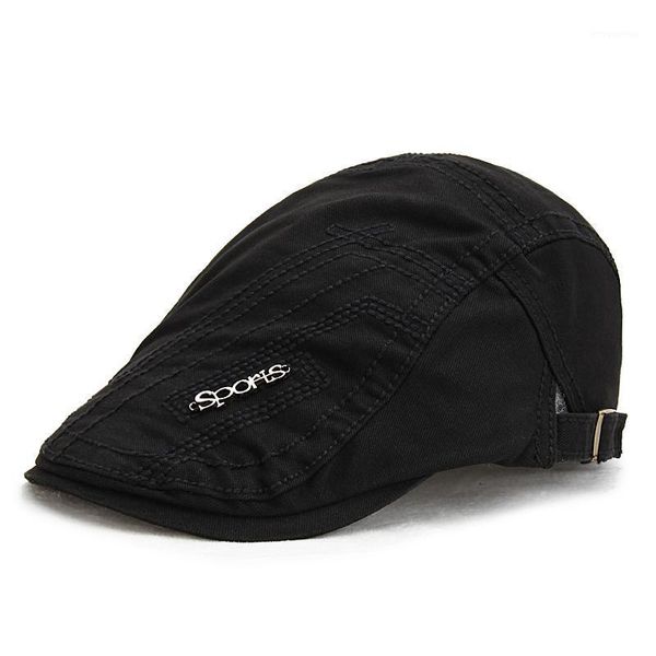 

male spring summer outdoors pure cotton peaked cap men casual flat beret hats women solid big size newsboy caps 55-60cm1, Blue;gray