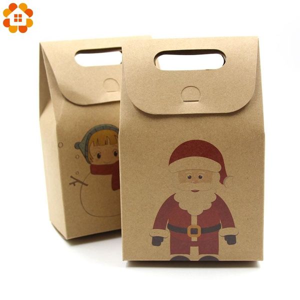 

10pcs lot kraft paper candy boxes christmas gifts supplies guests packaging boxes merry christmas favor party decorations wmtcid