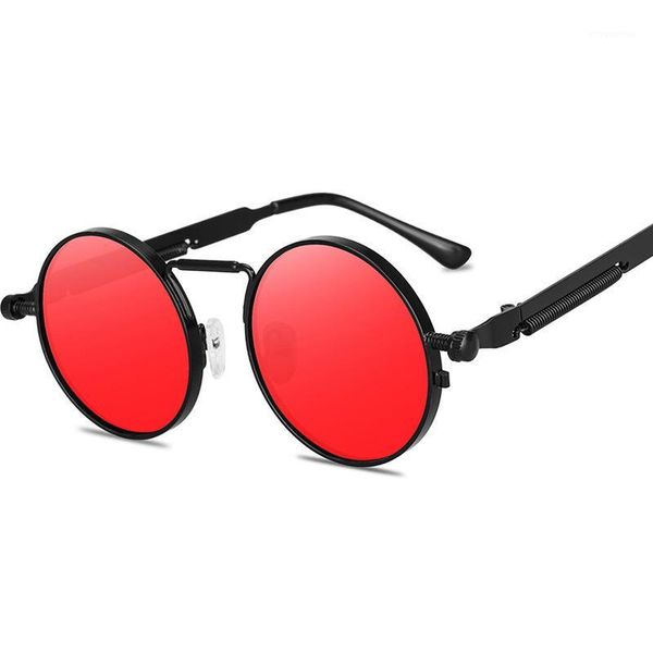 

2020 fashion metal steampunk women sunglasses round glasses brand design vintage sun glasses uv400 eyewear1, White;black