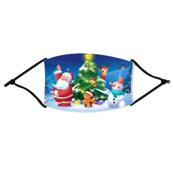 

claus christmas face fashion santa dustproof breathable elk printing protective mask xmas masks wit