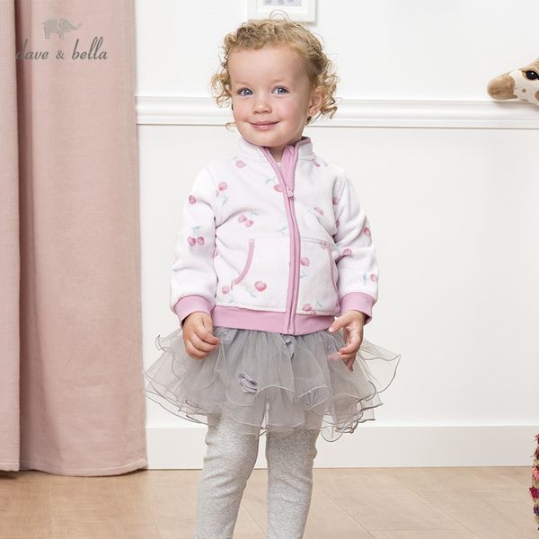 

db396-j dave bella baby spring print jacket children fashion outerwear kids zipper coat lj201125, Blue;gray
