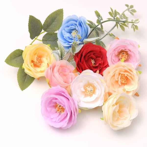 

30pcs7cm artificial silk flowers heads for wedding decoration white rose diy wreath gift box scrapbooking craft fake flo jlldhh