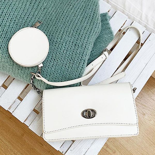 

ladies small square bag 2-pieceset niche design woman messenger bag simple female shoulder retro crossbody trend handbag