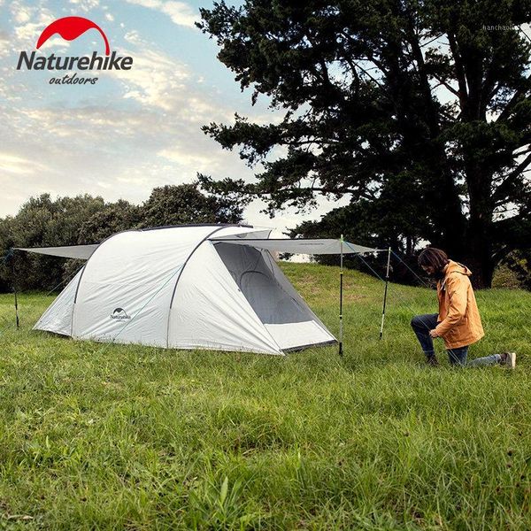

tents and shelters naturehike camping tent two-way door large hall 3 people family sunscreen waterproof outdoor travel hiking1