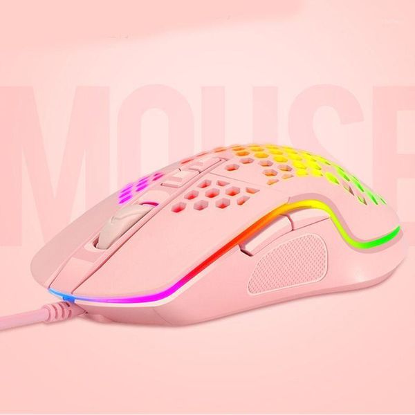 

mice 1 pc lightweight wired gaming mouse hollow honeycomb pattern game with rgb colorful light effect1