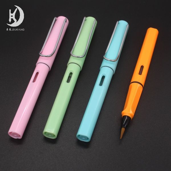 

yamalang chinese calligraphy signature soft pen plastic ink-adding tap water copy scripture small regular script rotary manufacturer sales, Blue;orange