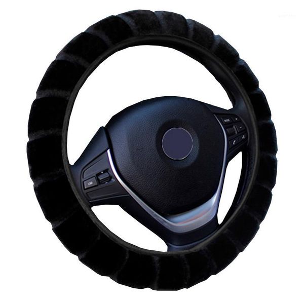

three-dimensional plush elastic car steering wheel cover without inner ring for 37 - 38 cm 14.5"-15" anti-slip inner ring m size1