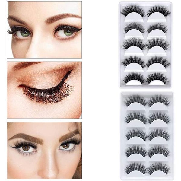 

false eyelashes 3d 5 pairs of natural soft thick mink extension tool