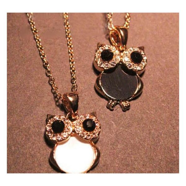 

vintage owl point drill clavicle chain long necklace whole sqcody beauty888, Silver