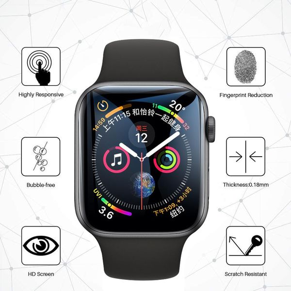 

протектор экрана для часов 5 4 44 мм 40 мм 11d полное покрытие clear pill watch series 3 2 iwatch 38 мм 42 мм jllpem, Black;brown