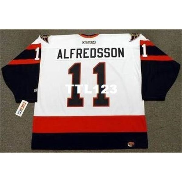 

421s #11 daniel alfredsson ottawa senators 2007 ccm retro hockey jersey or custom any name or number retro jersey, Black