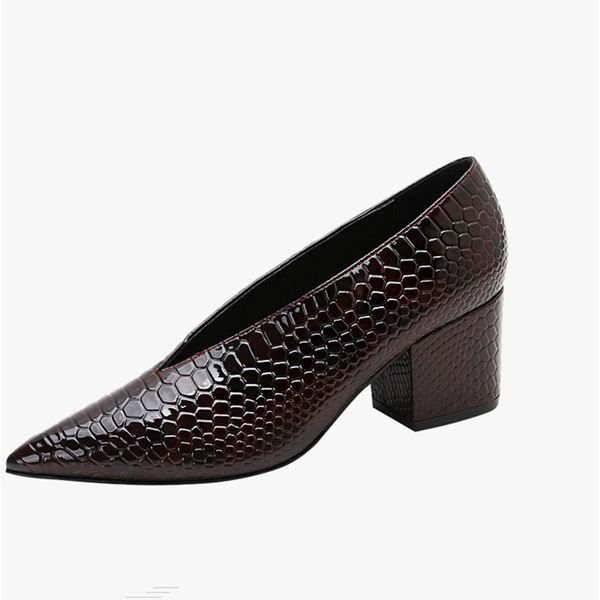 

crocodile pattern designer ladies fashion pointed woman shoes heels black womans pumps talon femme c0qq
