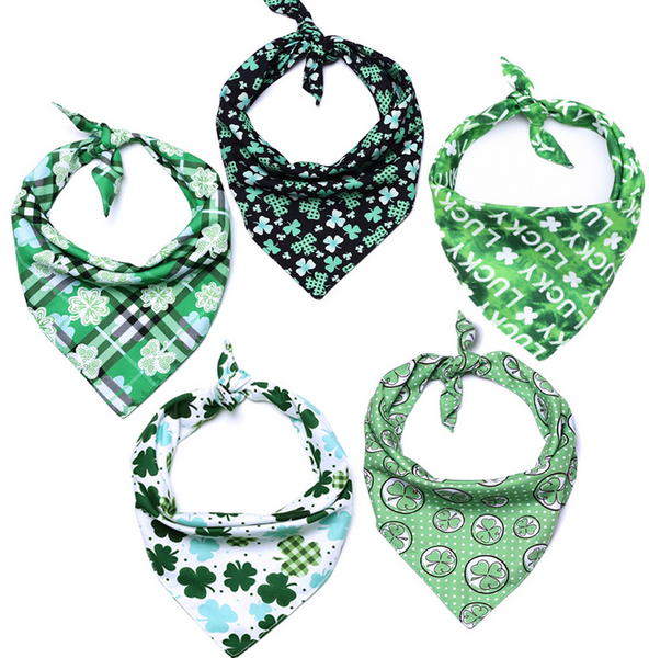 

single-layer pet triangle scarf american st. patrick's day cat and dog accessories thin cotton plaid single-layer dog head scarf