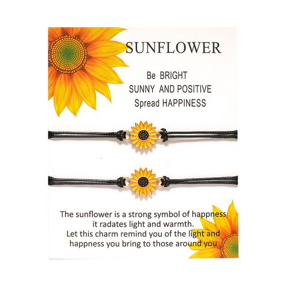 

girl cute sunflower with cards women flower bracelet gift for love friend fashion jewelry accessories
