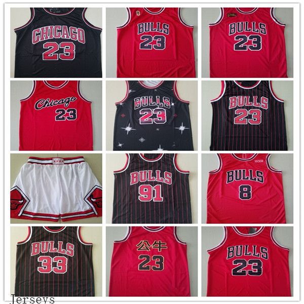 

мужские быки чикаго 23 mj 8 lavine 91 родман высшая школа деннис михаил зак джерси колледж баскетбол городские изделия, Black