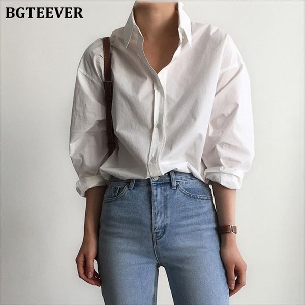 

office ladies white shirts blouses women spring turn down collar single breasted long sleeve shirts female blusas