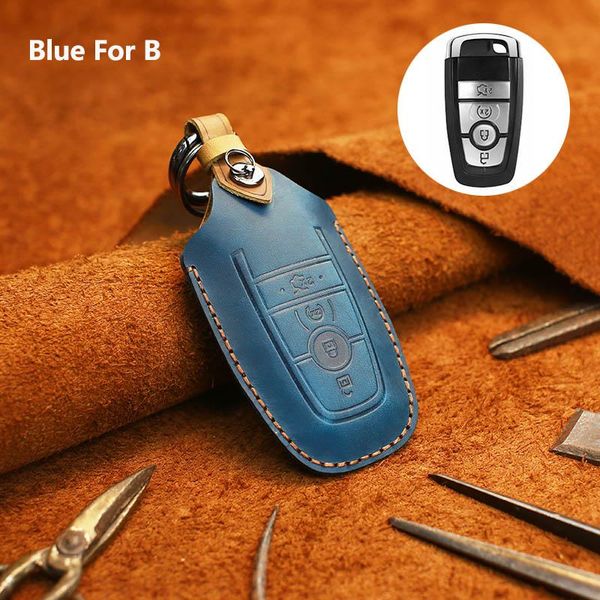

genuine leather car key shell case cover for ford fiesta focus 23 fox mk2 mk3 mk4 mad horse leather car key protector h wmtwha