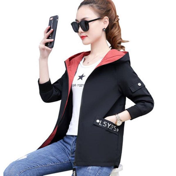 

hooded casual jacket female autumn korean loose 2020 new short light coat bf jacket baseball uniform women letter jaquetas f147, Black;brown