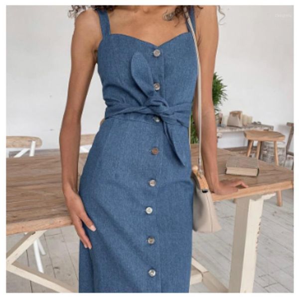 

simplee long women denim dress with belt vintage female buttons denim dress spring autumn slim ladies office 20201, Black;gray