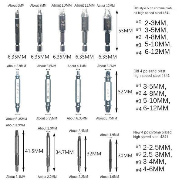 

double sided drill damaged screw extractor out remover broken bolt removal ear tools set mechanic tool electric bit removal tool1