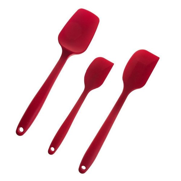 

3pcs silicone set cake cream spatula flat spatulas mixing batter scraper butter mixer brush kitchen baking tool dhd2675