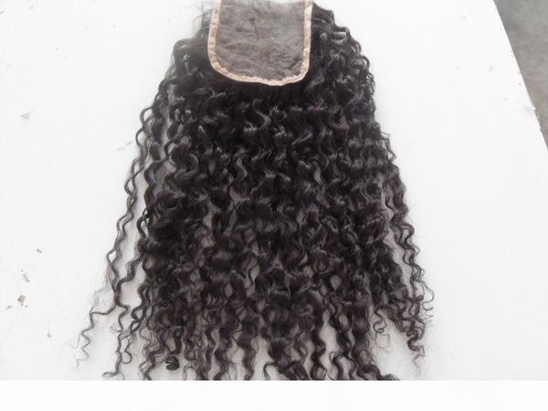 

sufia brazilian human virgin hair extension lace front grade 7a hair product unprocessed natural black curly 4*4inch lace closure, Black;brown