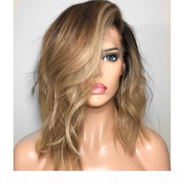 

new color cos rainbow wig in the big wave long curly hair bleaching mixed female brown yellow side long temperature silk micro hair curling, Black;brown