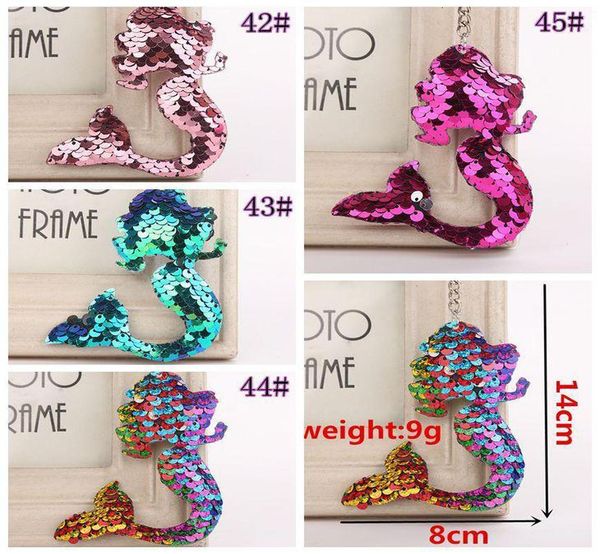 

factoryrlug88styles charms glitter party keyring christmas flamingo unicorn keychain sequin heart mermaid decor bag gift, Silver