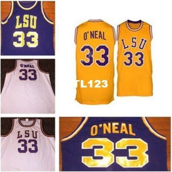 

vintage 121 #33 shaquille oneal college retro regression shaq o'neal college jersey stitch embroidery or custom any name or number jers, Black