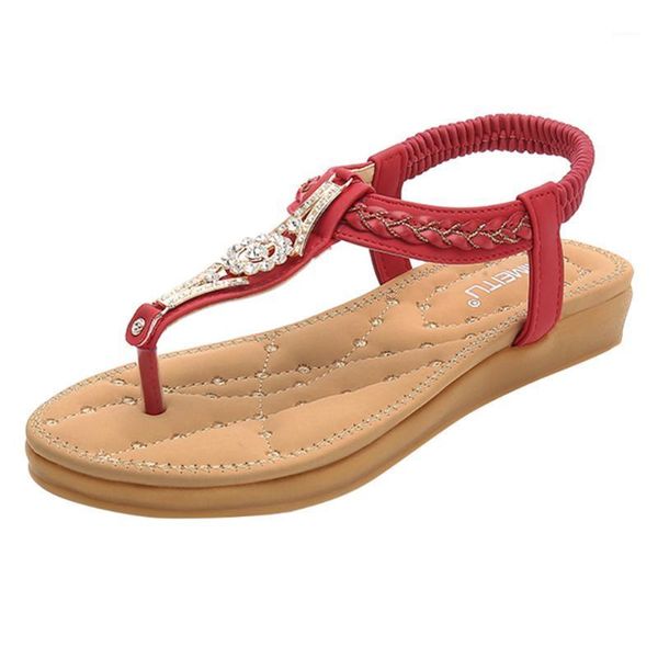 

sagace flat sandals women luxury crystal bohemian beach shoes flip flop ladies casual soft bottom sandals slippers female1, Black