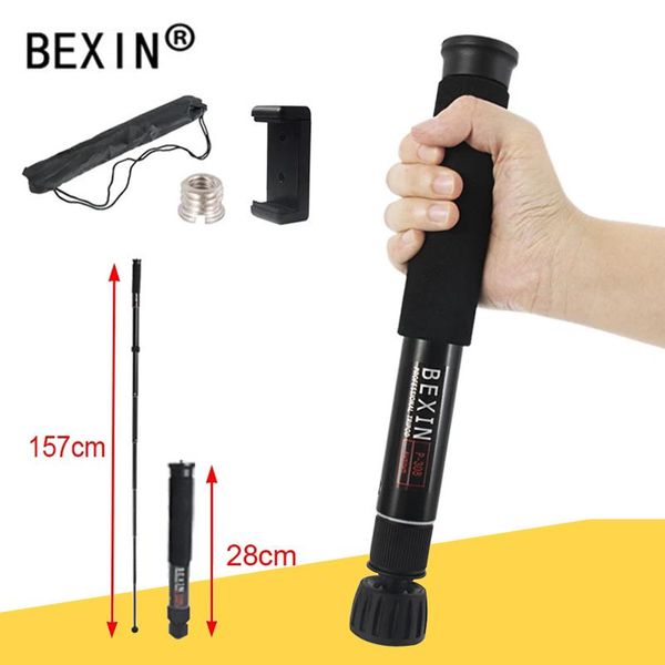 

tripods bexin aluminum 28cm adjustable tripod monopod lightweight camera phone stand unipod p308c p308d with detachable foot pad