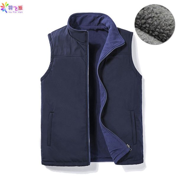 Casual Herbst Winter Fleece Herren Weste Schwarz Ärmellose Herren Weste 5XL Warme Dicke Herren Weste Jacke Chaleco Gilet 201120