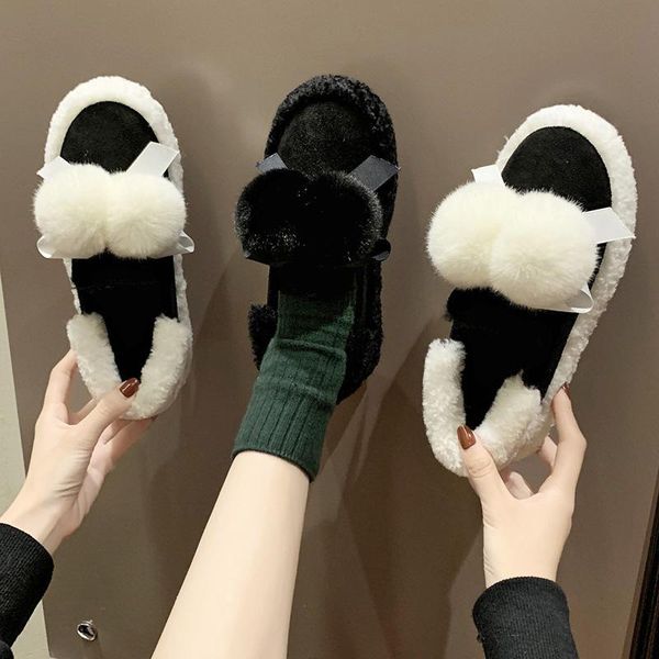 

all-match winter shoes women round toe casual female sneakers modis slip-on loafers fur autumn new 2020 slip on fall moccasin, Black