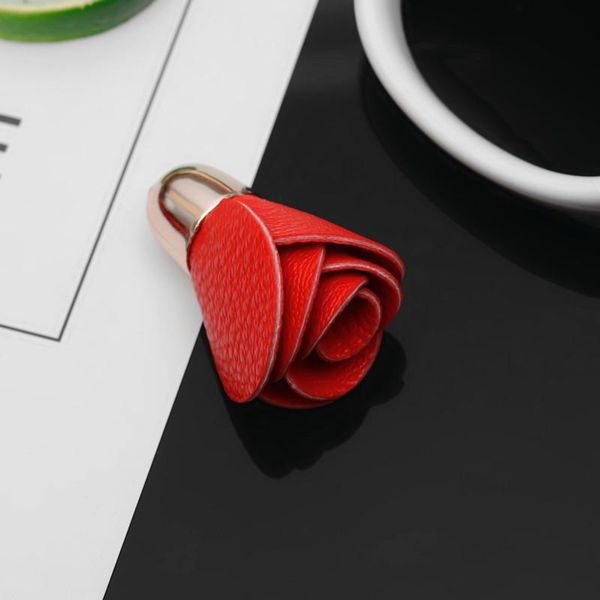 

5pcs faux leather flowers tassels fringe diy keychain earrings making curtain sewing accessories bag car pendant flowers tassel h jllazc