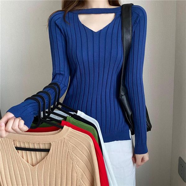 

women's sweaters zoki pullover women sweater v neck autumn knit jumper causal long sleeve soft solid basic elegant ladies fall, White;black