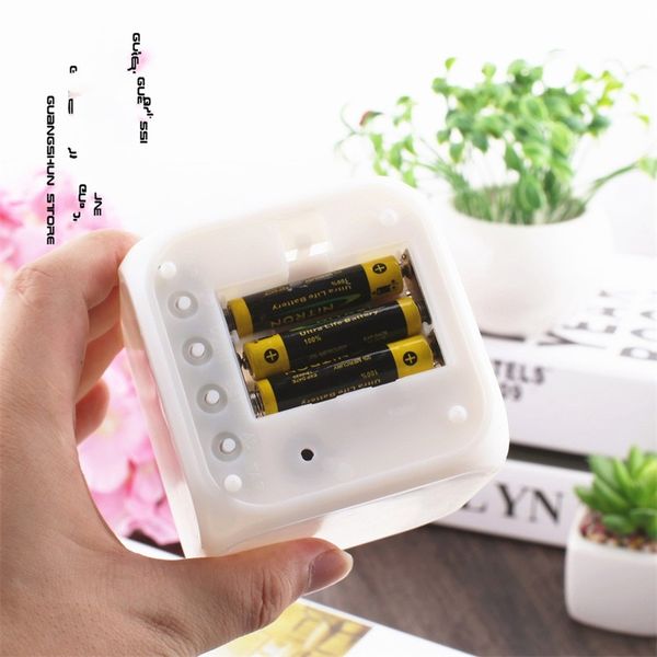 

square alarm clock colors changing night glowing simplicity electronic led fashion thermometer desk table clocks new arrival 6 5gs k2