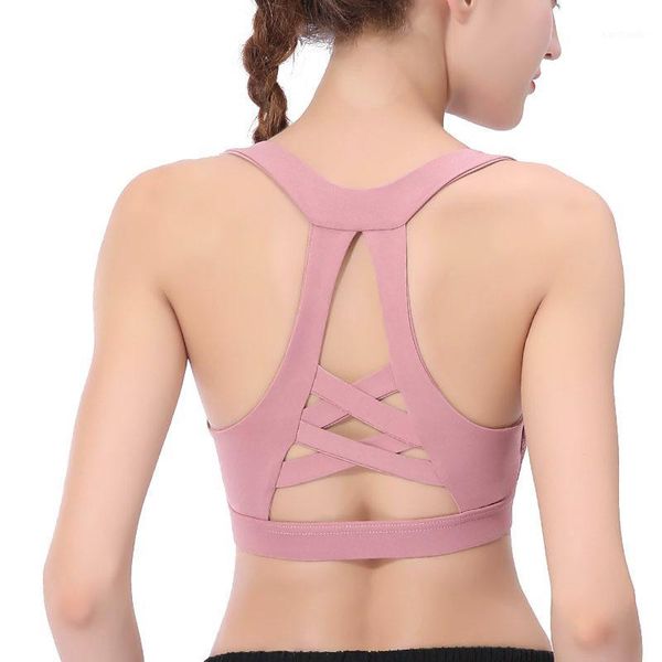 

gym clothing sports bras shockproof gather together yoga bra bodybuilding beautiful back vest sport underwear woman1, White;black