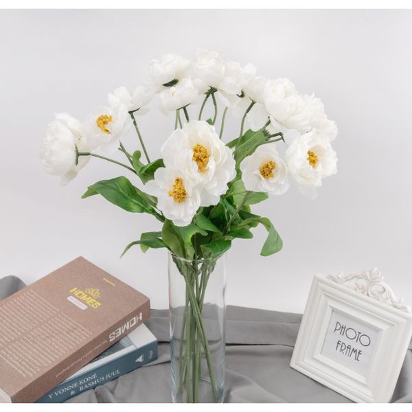 

3pcs white artificial flowers home garden decoration 2 head rosemary poppy fake flowers branch wedding party decor f jllwwu