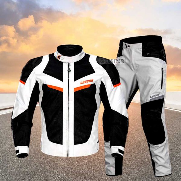 

motorcycle apparel lyschy spring jacket pants suit waterproof breathable motorbike moto riding clothing ce protective gear ly-906