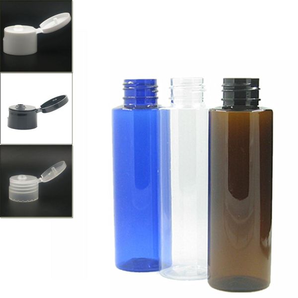 

100ml empty clear/blue/amber cylinder plastic bottles pet bottle with white/black/transparent cap x5 100ml empty wmtfab