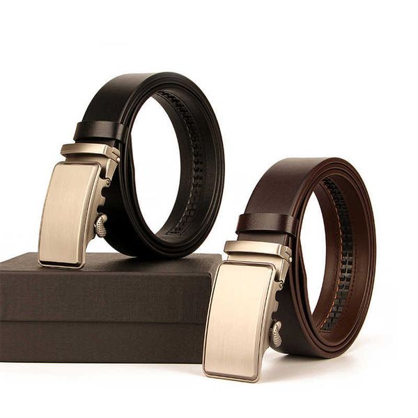

elling designer famous brand belt men genuine leather belts for luxury strap male metal automatic buckle, Black;brown