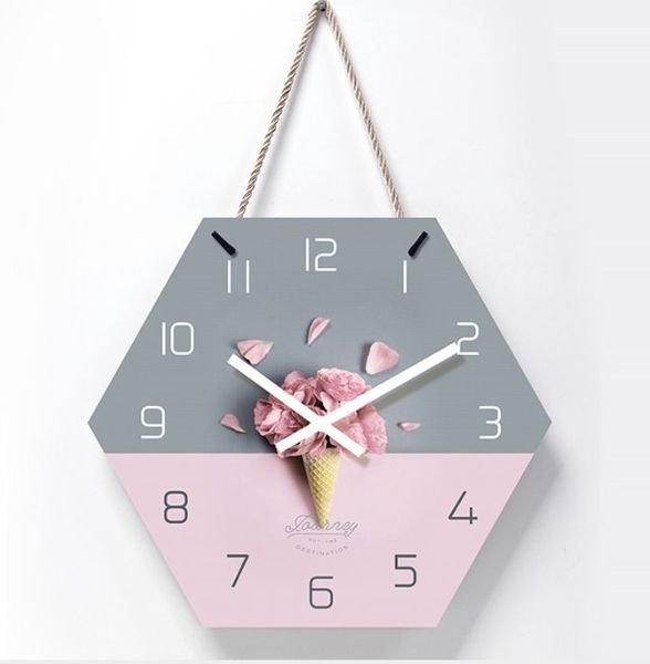 

14 inch brief silent wall bedroom clock home living room decorative clocks hanging watch with rope