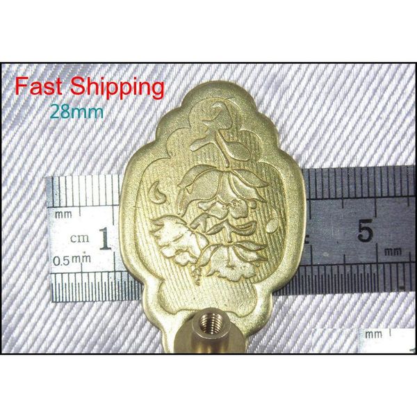 

2sets door or furniture pull brass copper drawer knobs flower hand qylhoq sports2010