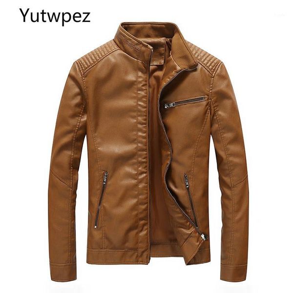 

2020 yutwpez fashion men's pu jackets coats motorcycle leather jackets men autumn leather clothing male casual brand coats1, Black;brown